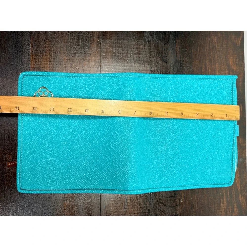 Kendra Scott Turquoise Faux Leather Jewelry‎ Organizer Travel Roll Storage Pouch